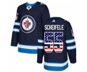 Adidas Winnipeg Jets #55 Mark Scheifele Authentic Navy Blue USA Flag Fashion NHL Jersey