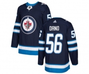 Adidas Winnipeg Jets #56 Marko Dano Authentic Navy Blue Home NHL Jersey