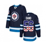 Adidas Winnipeg Jets #56 Marko Dano Authentic Navy Blue USA Flag Fashion NHL Jersey