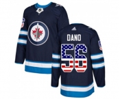 Adidas Winnipeg Jets #56 Marko Dano Authentic Navy Blue USA Flag Fashion NHL Jersey