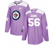 Adidas Winnipeg Jets #56 Marko Dano Authentic Purple Fights Cancer Practice NHL Jersey