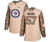 Adidas Winnipeg Jets #57 Tyler Myers Authentic Camo Veterans Day Practice NHL Jersey