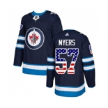 Adidas Winnipeg Jets #57 Tyler Myers Authentic Navy Blue USA Flag Fashion NHL Jersey