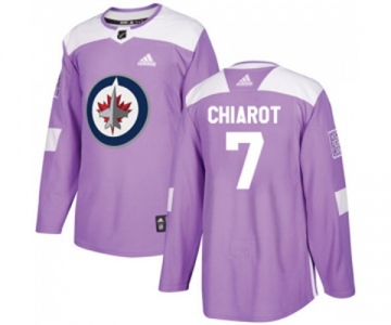 Adidas Winnipeg Jets #7 Ben Chiarot Authentic Purple Fights Cancer Practice NHL Jersey