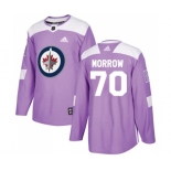 Adidas Winnipeg Jets #70 Joe Morrow Authentic Purple Fights Cancer Practice NHL Jersey