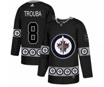 Adidas Winnipeg Jets #8 Jacob Trouba Authentic Black Team Logo Fashion NHL Jersey