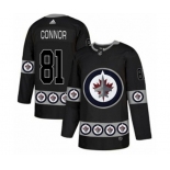 Adidas Winnipeg Jets #81 Kyle Connor Authentic Black Team Logo Fashion NHL Jersey