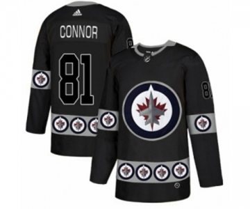 Adidas Winnipeg Jets #81 Kyle Connor Authentic Black Team Logo Fashion NHL Jersey