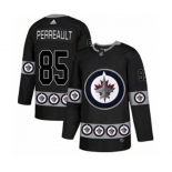 Adidas Winnipeg Jets #85 Mathieu Perreault Authentic Black Team Logo Fashion NHL Jersey