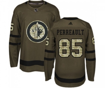 Adidas Winnipeg Jets #85 Mathieu Perreault Authentic Green Salute to Service NHL Jersey