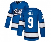 Adidas Winnipeg Jets #9 Bobby Hull Authentic Blue Alternate NHL Jersey