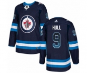 Adidas Winnipeg Jets #9 Bobby Hull Authentic Navy Blue Drift Fashion NHL Jersey