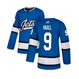 Adidas Winnipeg Jets #9 Bobby Hull Premier Blue Alternate NHL Jersey