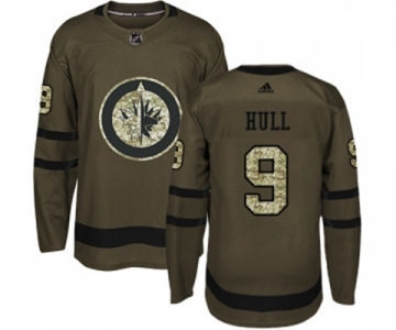 Adidas Winnipeg Jets #9 Bobby Hull Premier Green Salute to Service NHL Jersey