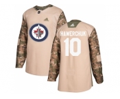 Men Adidas Winnipeg Jets #10 Dale Hawerchuk Camo Authentic 2017 Veterans Day Stitched NHL Jersey