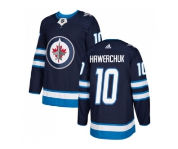 Men Adidas Winnipeg Jets #10 Dale Hawerchuk Navy Blue Home Authentic Stitched NHL Jersey