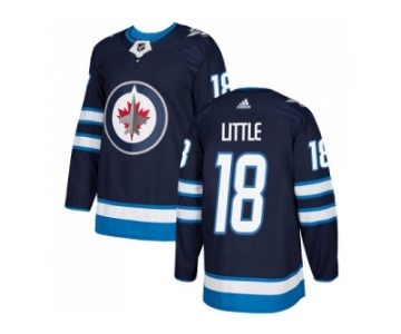 Men Adidas Winnipeg Jets #18 Bryan Little Navy Blue Home Authentic Stitched NHL Jersey