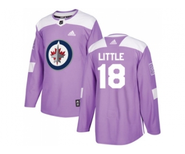 Men Adidas Winnipeg Jets #18 Bryan Little Purple Authentic Fights Cancer Stitched NHL Jersey