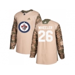 Men Adidas Winnipeg Jets #26 Blake Wheeler Camo Authentic 2017 Veterans Day Stitched NHL Jersey