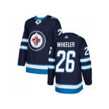 Men Adidas Winnipeg Jets #26 Blake Wheeler Navy Blue Home Authentic Stitched NHL Jersey