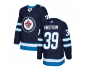 Men Adidas Winnipeg Jets #39 Tobias Enstrom Navy Blue Home Authentic Stitched NHL Jersey