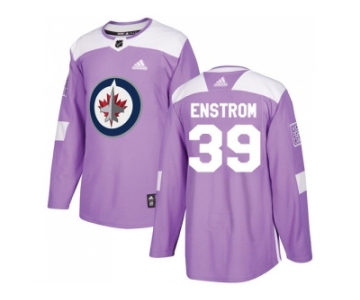 Men Adidas Winnipeg Jets #39 Tobias Enstrom Purple Authentic Fights Cancer Stitched NHL Jersey