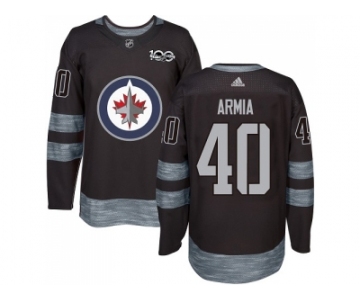 Men Adidas Winnipeg Jets #40 Joel Armia Black 1917-2017 100th Anniversary Stitched NHL Jersey