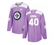 Men Adidas Winnipeg Jets #40 Joel Armia Purple Authentic Fights Cancer Stitched NHL Jersey