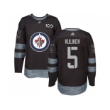 Men Adidas Winnipeg Jets #5 Dmitry Kulikov Black 1917-2017 100th Anniversary Stitched NHL Jersey