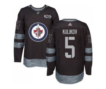 Men Adidas Winnipeg Jets #5 Dmitry Kulikov Black 1917-2017 100th Anniversary Stitched NHL Jersey