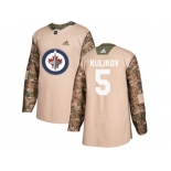 Men Adidas Winnipeg Jets #5 Dmitry Kulikov Camo Authentic 2017 Veterans Day Stitched NHL Jersey