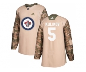 Men Adidas Winnipeg Jets #5 Dmitry Kulikov Camo Authentic 2017 Veterans Day Stitched NHL Jersey