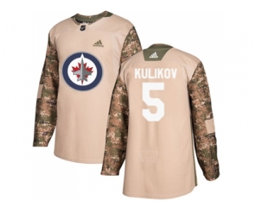 Men Adidas Winnipeg Jets #5 Dmitry Kulikov Camo Authentic 2017 Veterans Day Stitched NHL Jersey