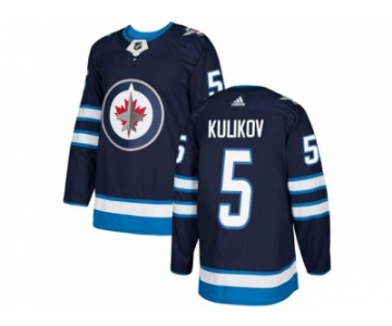 Men Adidas Winnipeg Jets #5 Dmitry Kulikov Navy Blue Home Authentic Stitched NHL Jersey