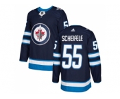 Men Adidas Winnipeg Jets #55 Mark Scheifele Navy Blue Home Authentic Stitched NHL Jersey