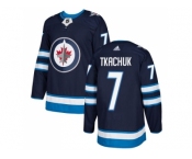 Men Adidas Winnipeg Jets #7 Keith Tkachuk Navy Blue Home Authentic Stitched NHL Jersey