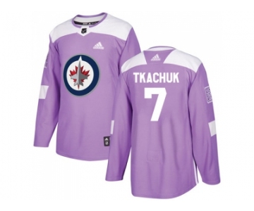 Men Adidas Winnipeg Jets #7 Keith Tkachuk Purple Authentic Fights Cancer Stitched NHL Jersey