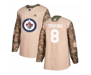 Men Adidas Winnipeg Jets #8 Jacob Trouba Camo Authentic 2017 Veterans Day Stitched NHL Jersey