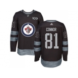 Men Adidas Winnipeg Jets #81 Kyle Connor Black 1917-2017 100th Anniversary Stitched NHL Jersey