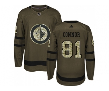 Men Adidas Winnipeg Jets #81 Kyle Connor Green Salute to Service Stitched NHL Jersey