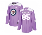 Men Adidas Winnipeg Jets #85 Mathieu Perreault Purple Authentic Fights Cancer Stitched NHL Jersey