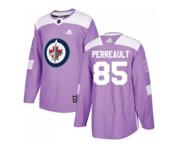 Men Adidas Winnipeg Jets #85 Mathieu Perreault Purple Authentic Fights Cancer Stitched NHL Jersey