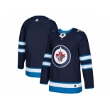 Men Adidas Winnipeg Jets Blank Navy Blue Home Authentic Stitched NHL Jersey