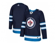 Men Adidas Winnipeg Jets Blank Navy Blue Home Authentic Stitched NHL Jersey