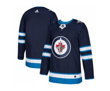 Men Adidas Winnipeg Jets Blank Navy Blue Home Authentic Stitched NHL Jersey