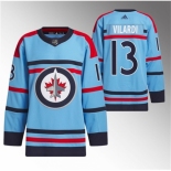 Men Winnipeg Jets #13 Gabriel Vilardi Light Blue Anniversary Primegreen Stitched Jersey