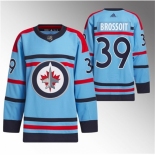 Men Winnipeg Jets #39 Laurent Brossoit Light Blue Anniversary Primegreen Stitched Jersey