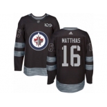 Men's Adidas Winnipeg Jets #16 Shawn Matthias Authentic Black 1917-2017 100th Anniversary NHL Jersey