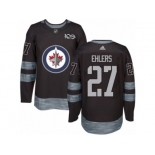 Men's Adidas Winnipeg Jets #27 Nikolaj Ehlers Authentic Black 1917-2017 100th Anniversary NHL Jersey