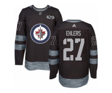 Men's Adidas Winnipeg Jets #27 Nikolaj Ehlers Authentic Black 1917-2017 100th Anniversary NHL Jersey